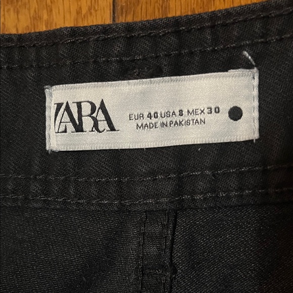 Zara Black Wide-Leg Jeans Size 8 - Picture 2 of 6